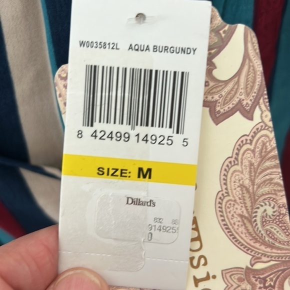 Band Of Gypsies SZ M Annie Faux Wrap Short Sleeve Striped Ruffle Dress Fairy NEW - Picture 12 of 12